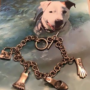 STERLING SILVER CHARM BRACELET Charms: Dress 👗 Purse 👛 Shoe 👠 Glove 🧤